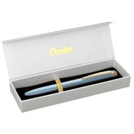 Ручка гелевая Pentel EnerGel BL2007P голубой матовый корпус с отделкой цвета золота синяя 0,7мм - Ручка гелевая Pentel EnerGel BL2007PS-BOX голубой матовый корпус с отделкой цвета золота синяя 0,7мм